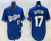 Men's Los Angeles Dodgers #17 Shohei Ohtani Number Blue Stitched Cool Base Nike Jersey,baseball caps,new era cap wholesale,wholesale hats